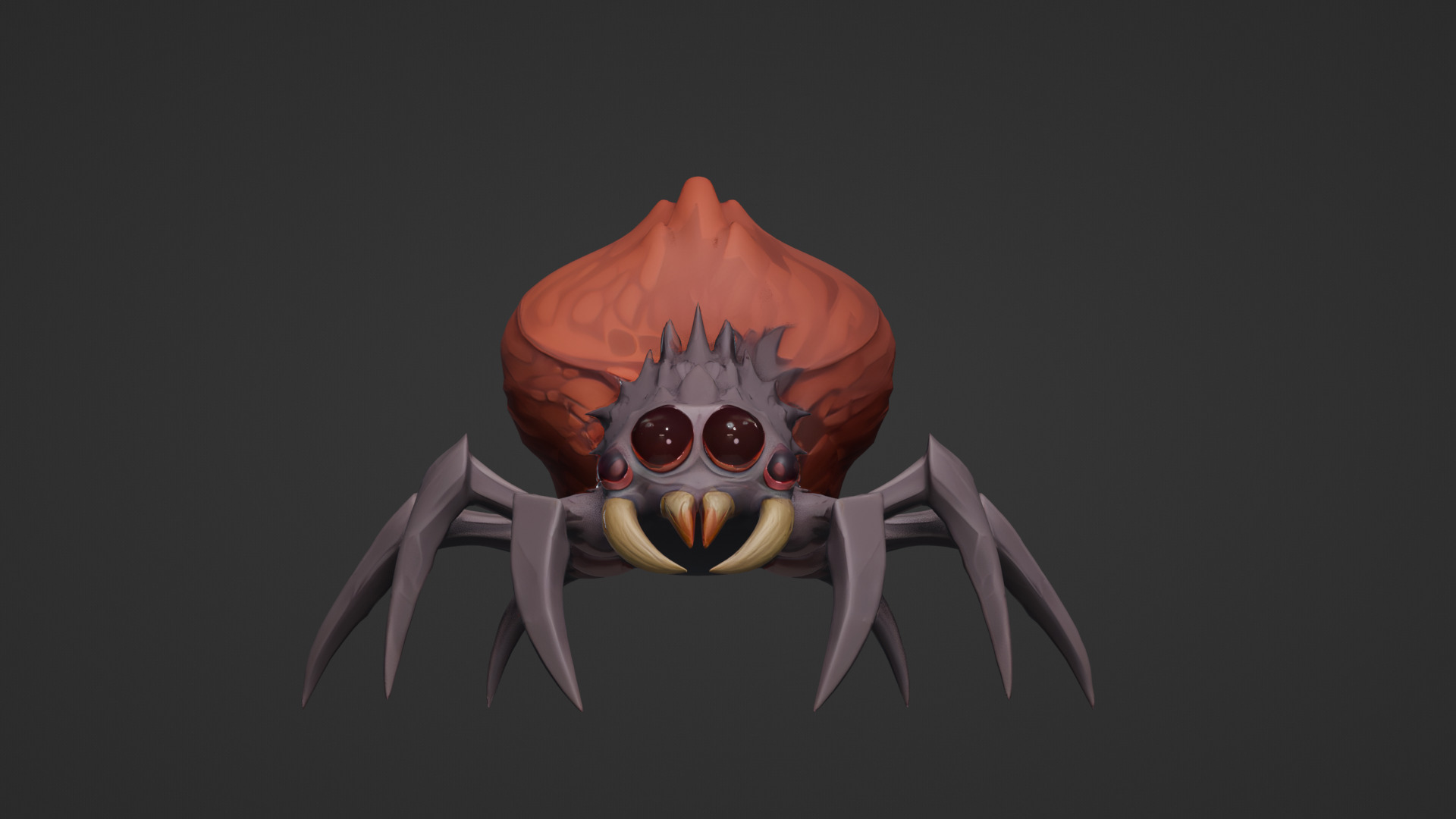 Stylized Cartoon Spider  Low-poly 3D model_1