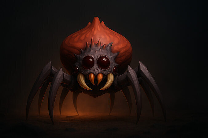 Stylized Cartoon Spider  Low-poly 3D model