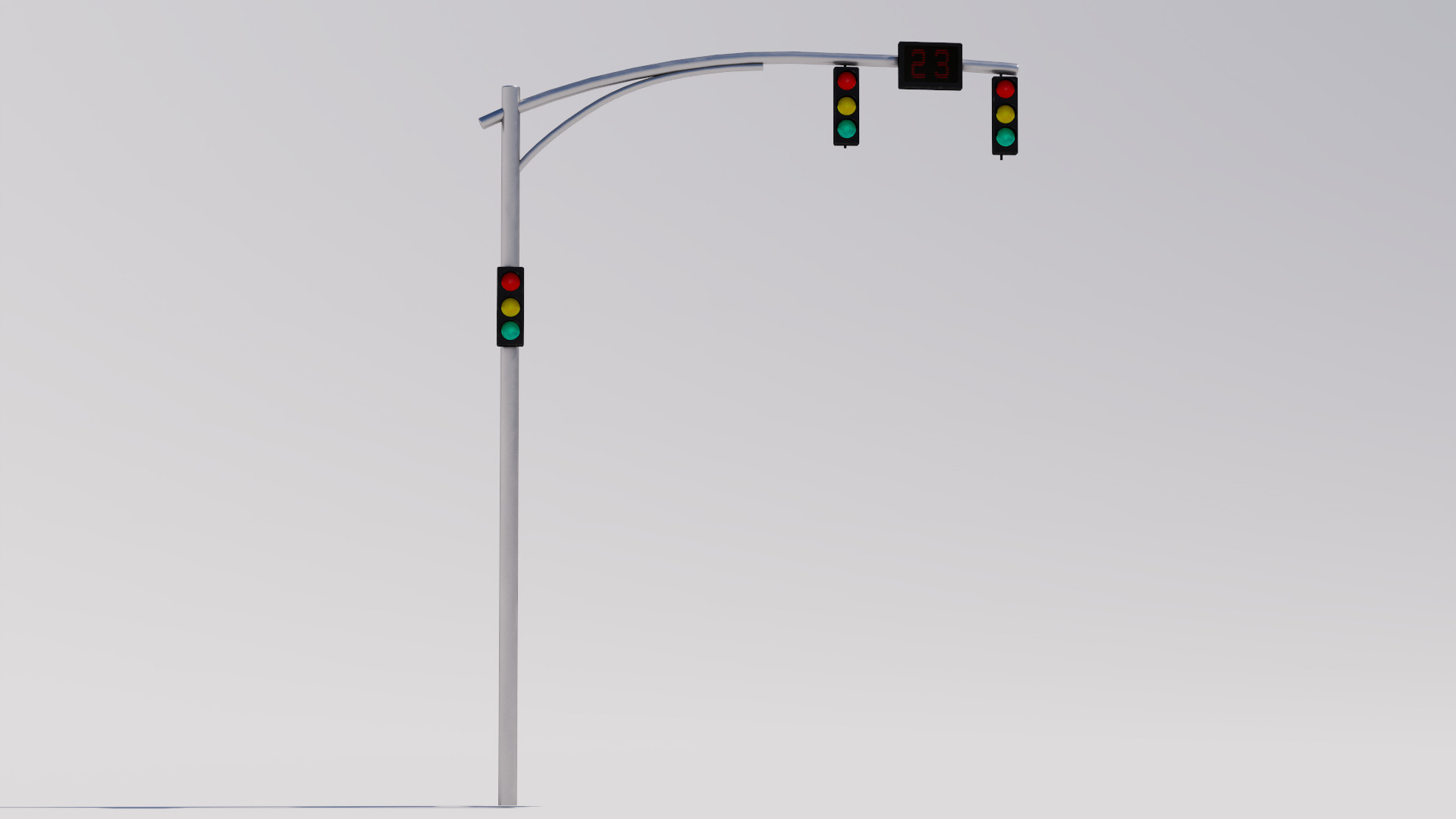 Traffic light Low-poly 3D model_1