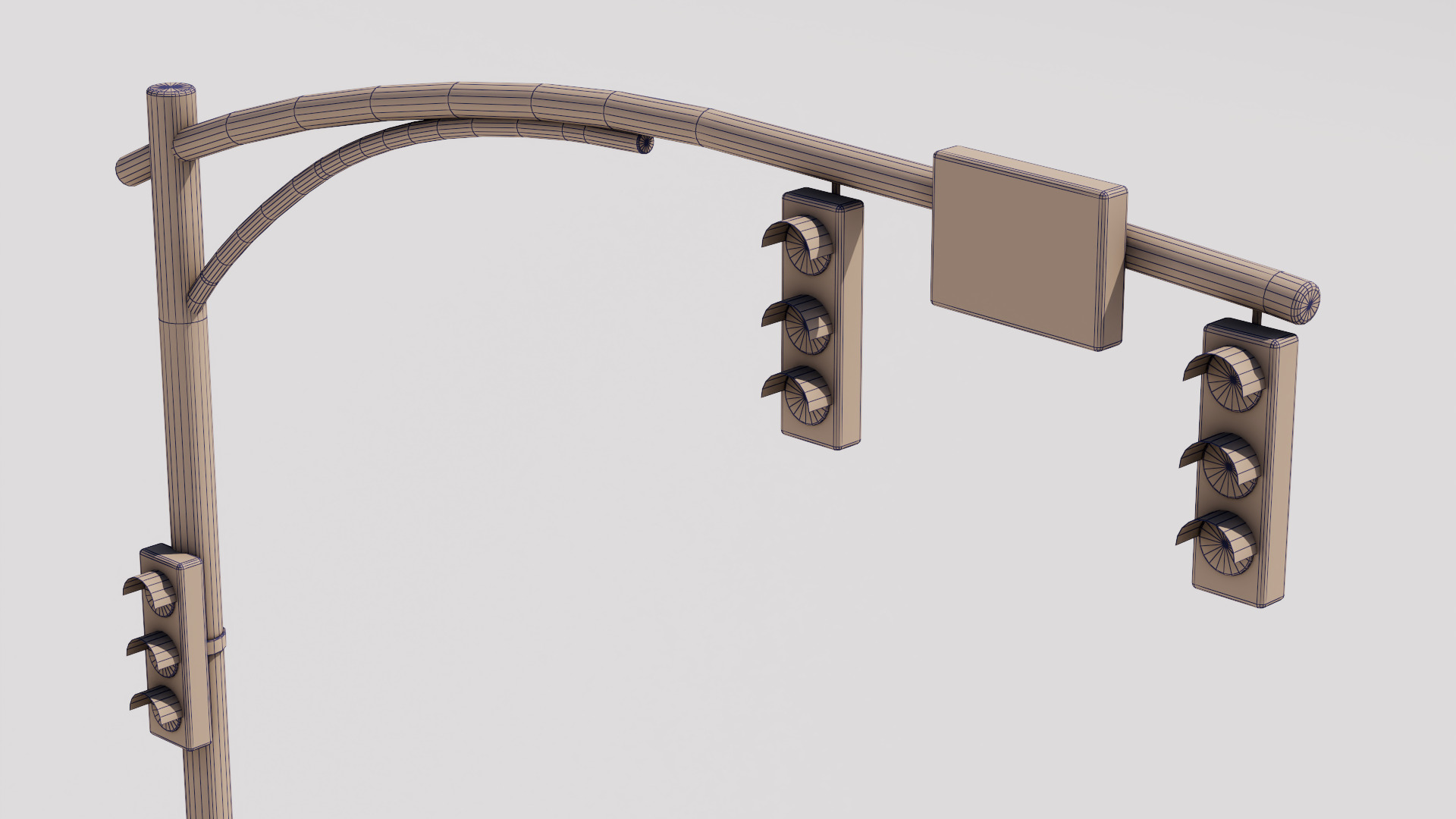 Traffic light Low-poly 3D model_7