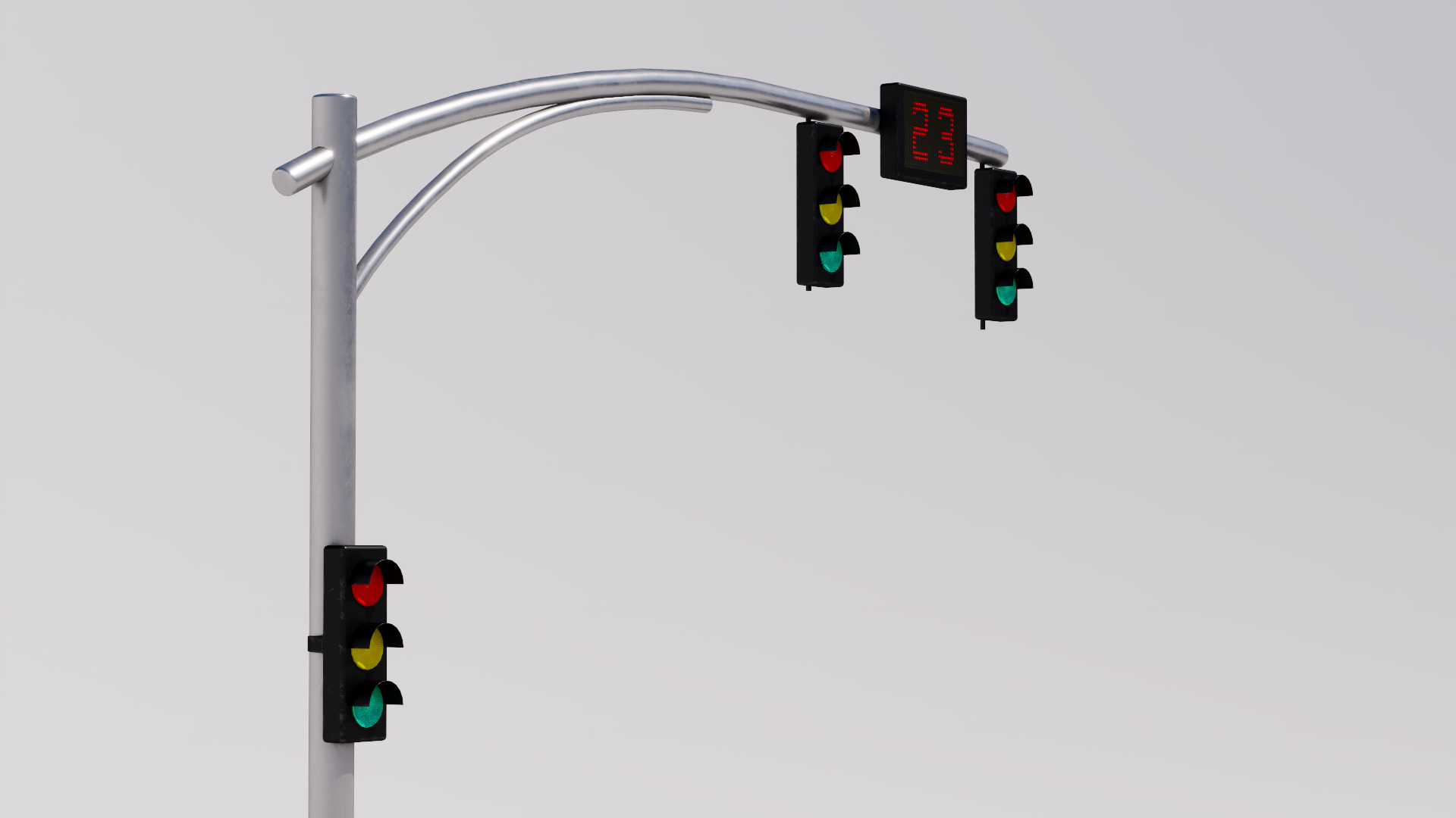 Traffic light Low-poly 3D model_5