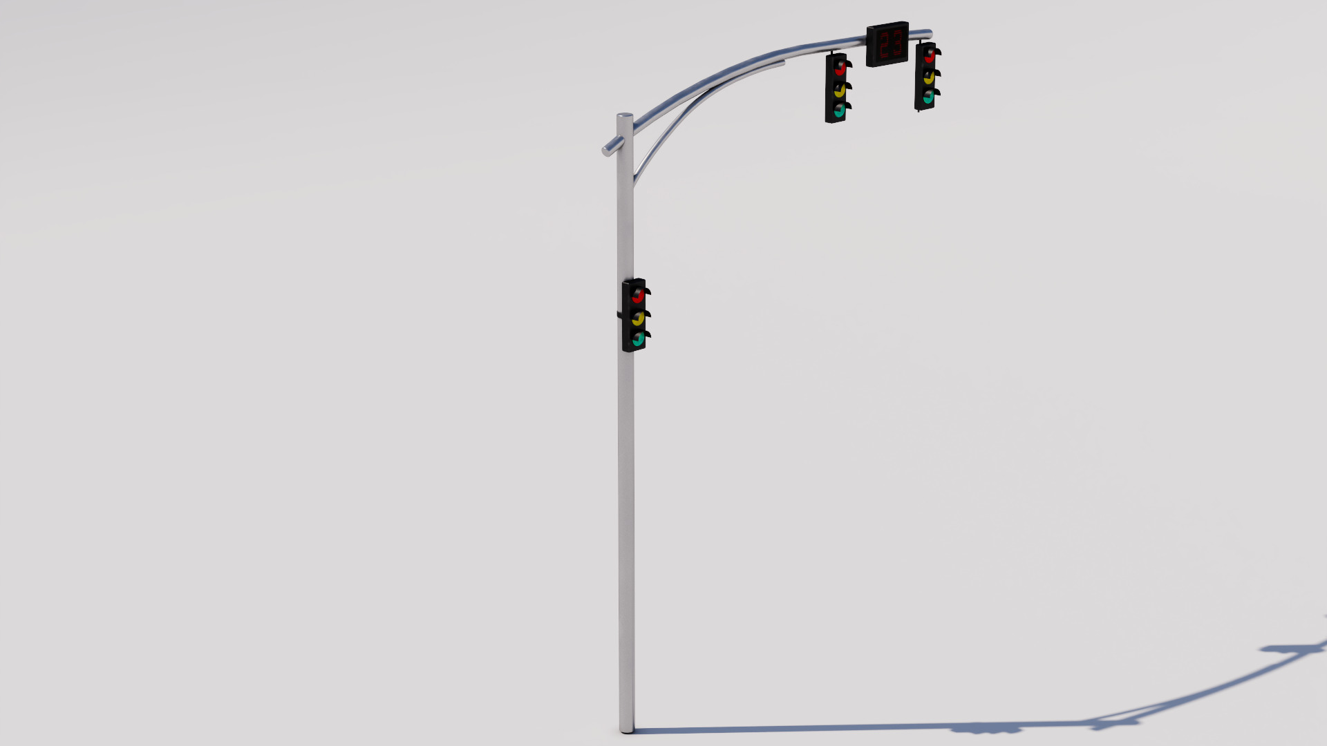 Traffic light Low-poly 3D model_2