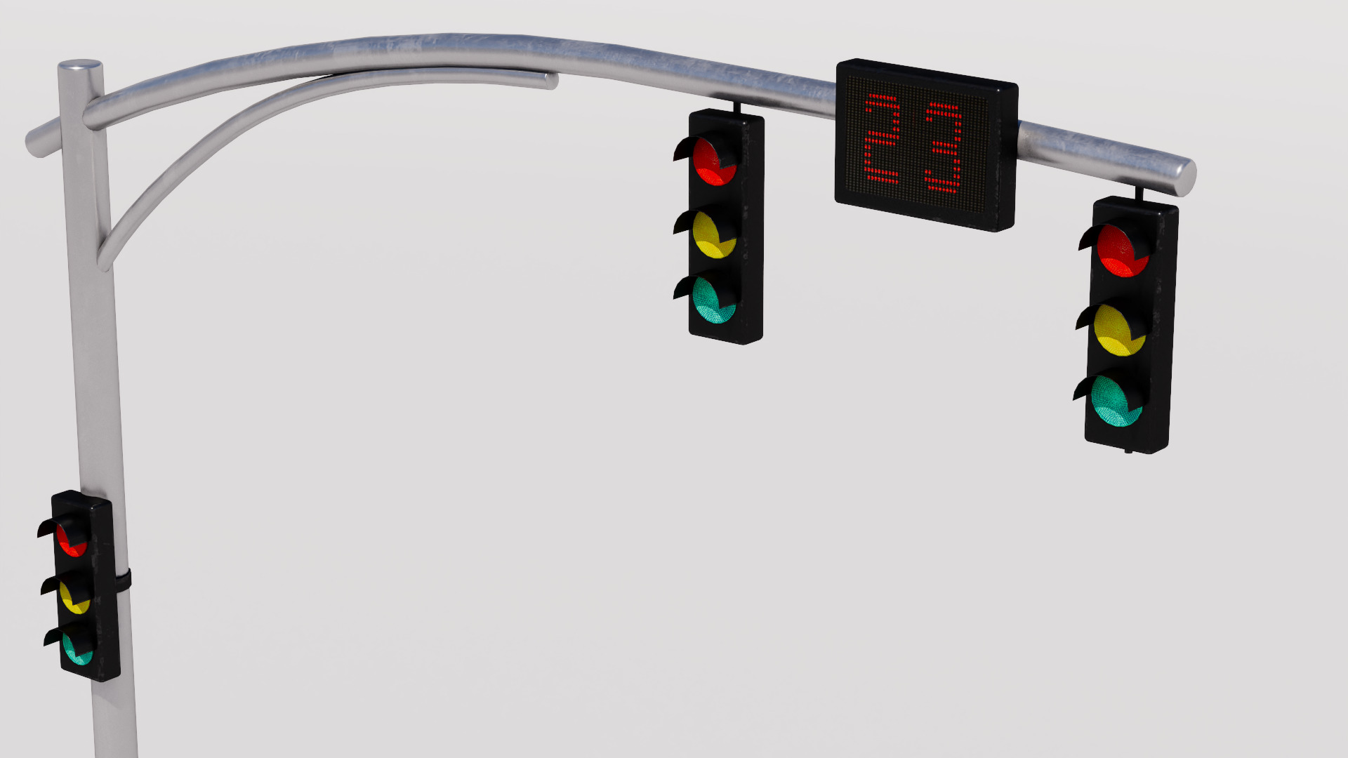 Traffic light Low-poly 3D model_4