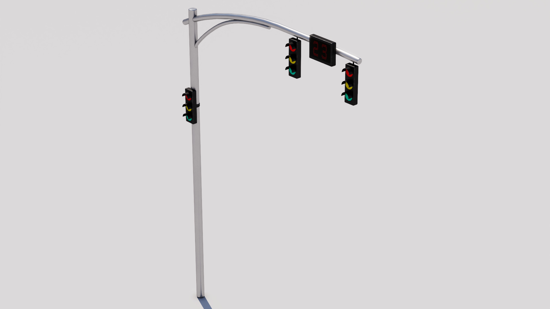 Traffic light Low-poly 3D model_3