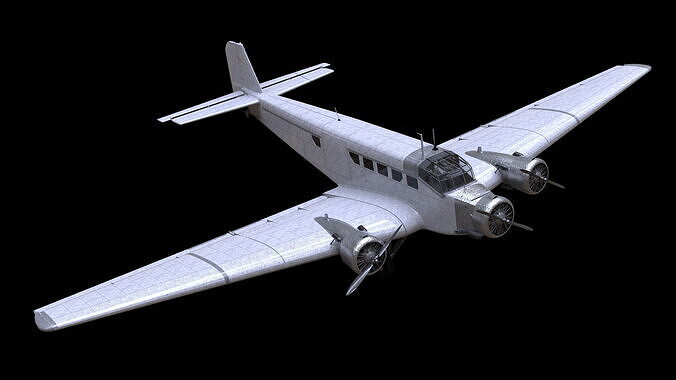 Junkers Ju 52 Bomber Aircraft Low-poly 3D model