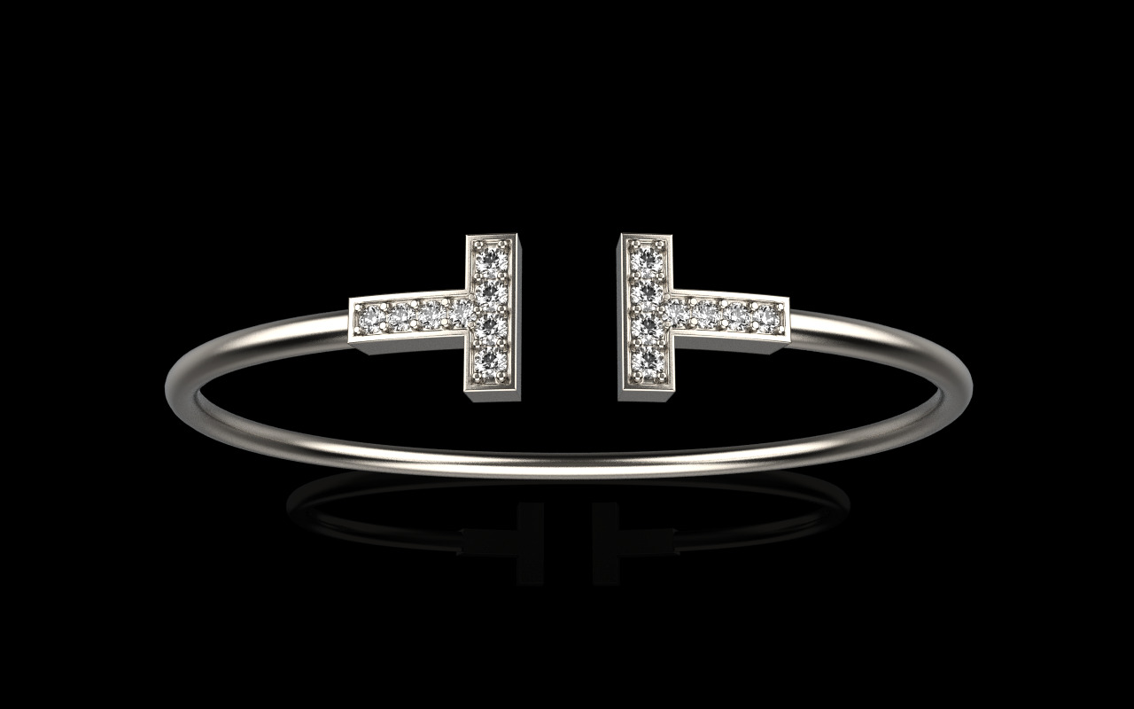 Oval bracelet with gems mmodel 1361 3D print model_11