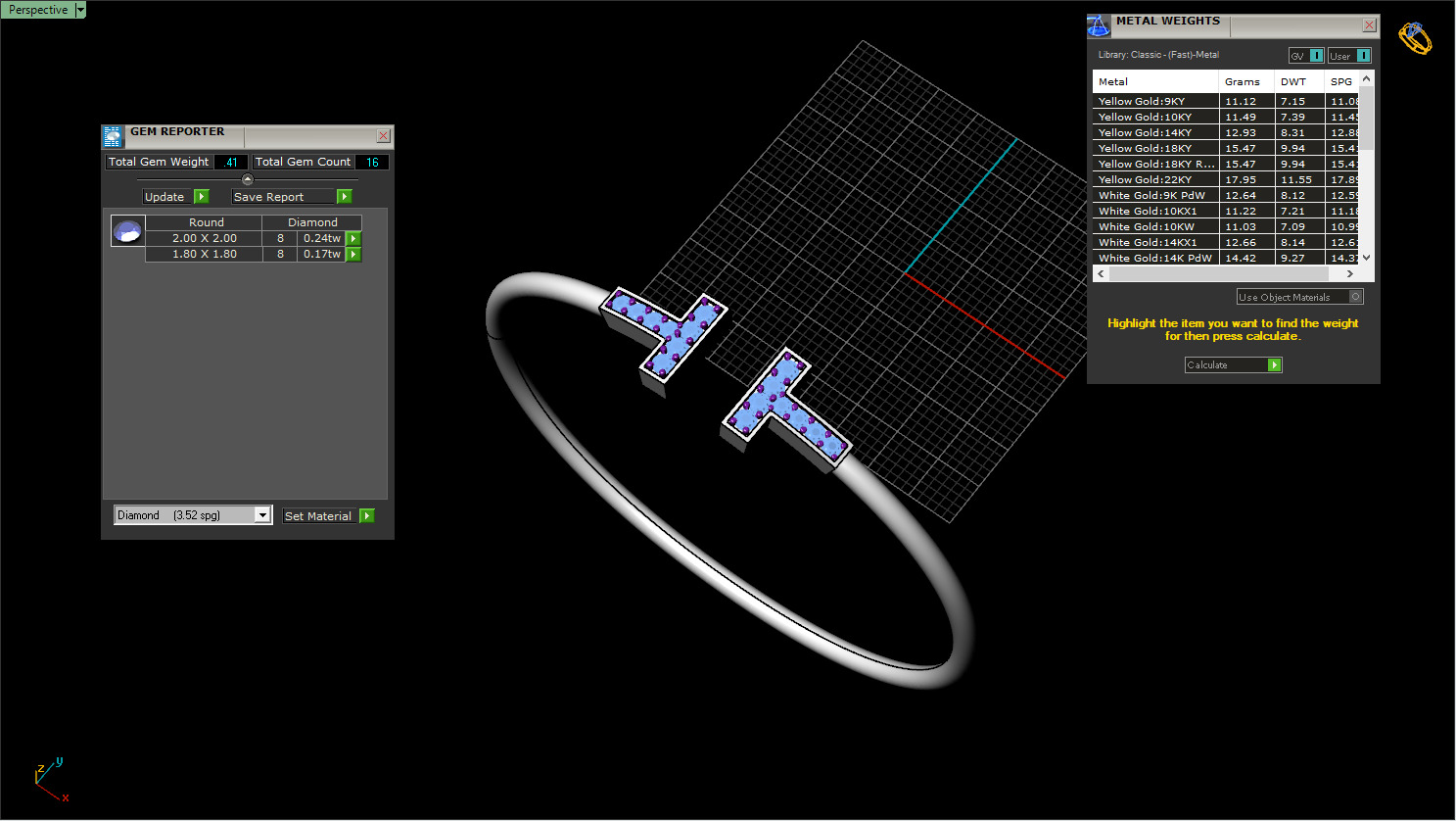 Oval bracelet with gems mmodel 1361 3D print model_4