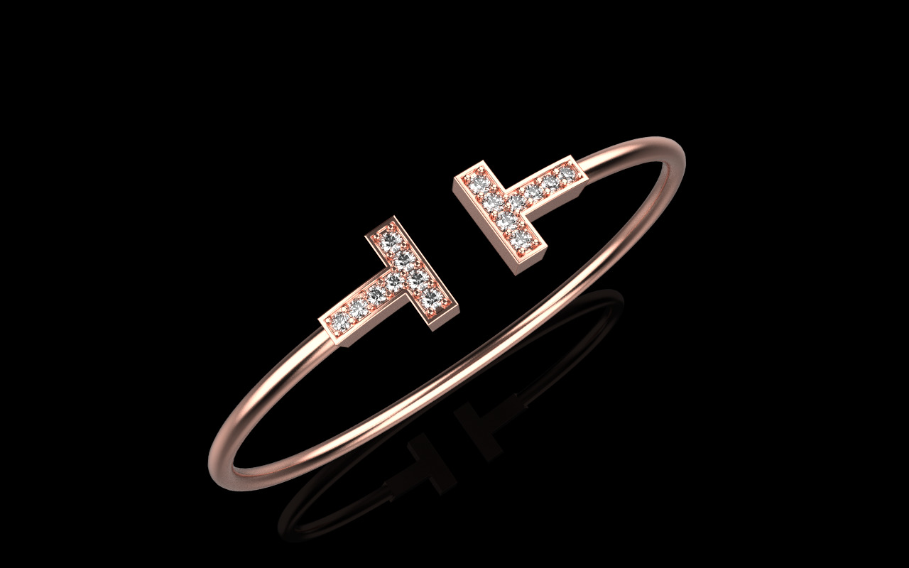 Oval bracelet with gems mmodel 1361 3D print model_22