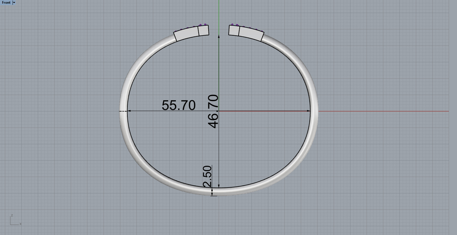 Oval bracelet with gems mmodel 1361 3D print model_6