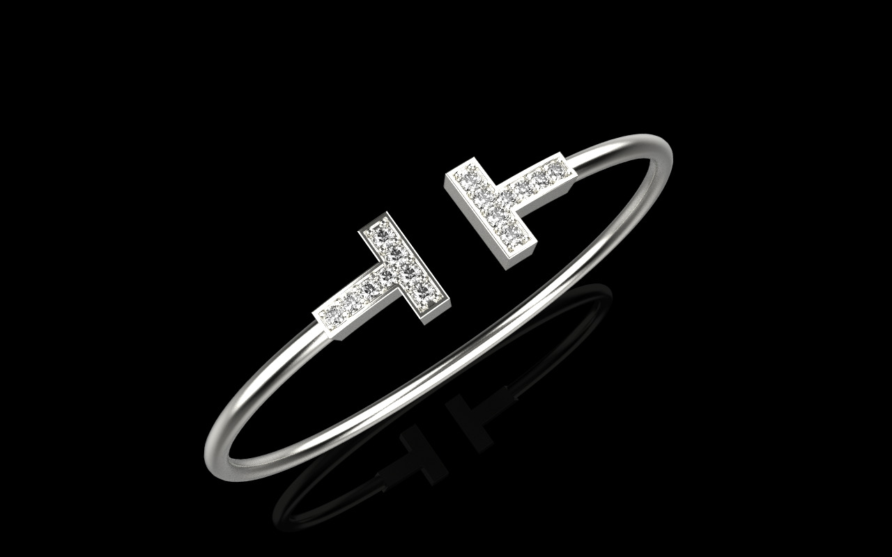 Oval bracelet with gems mmodel 1361 3D print model_23