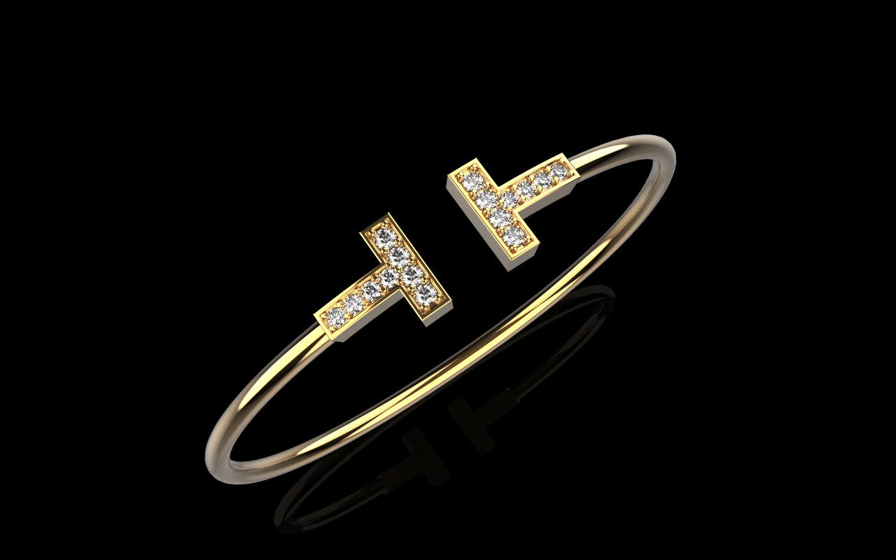 Oval bracelet with gems mmodel 1361 3D print model_20