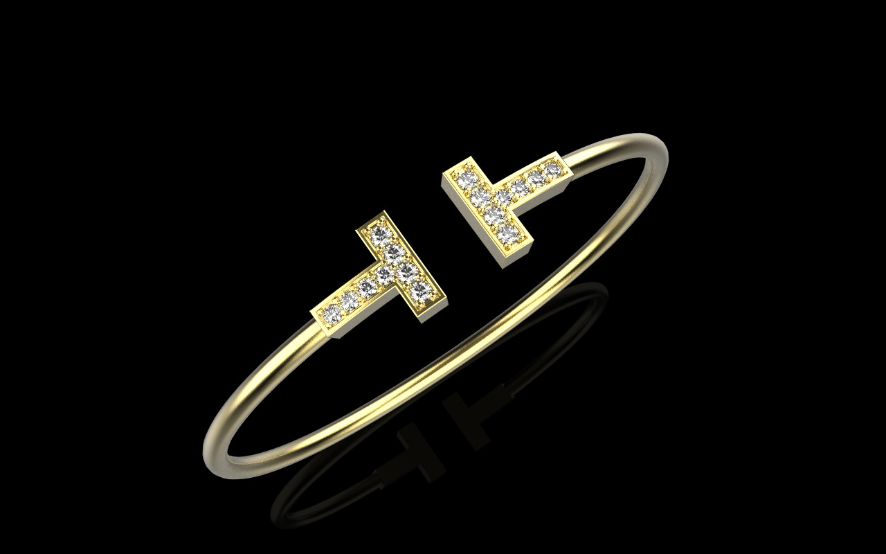 Oval bracelet with gems mmodel 1361 3D print model_19