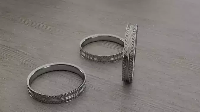 Silver Mens Ring 3D Model High Quality PBR Textured All Formats