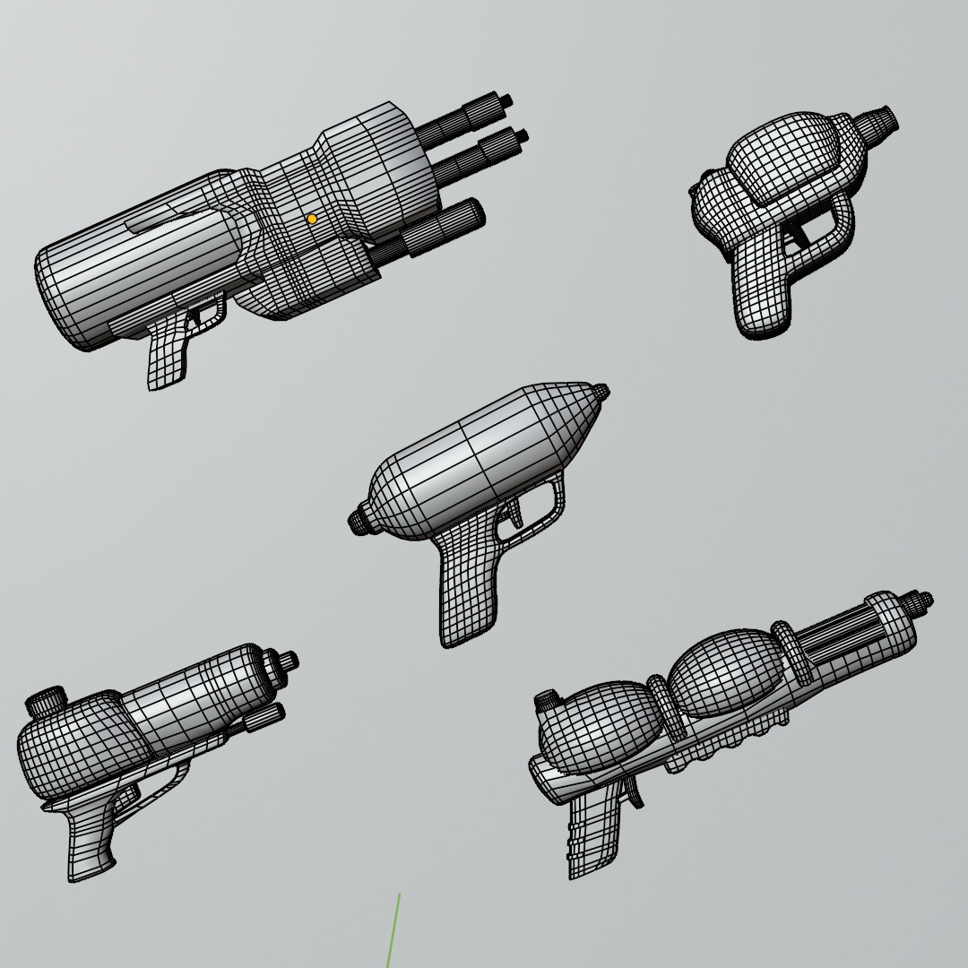 Stylized Water Gun Pack 3D model_7
