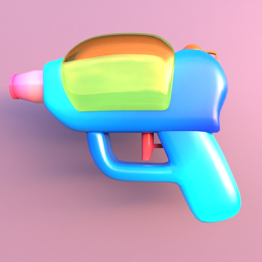 Stylized Water Gun Pack 3D model_1