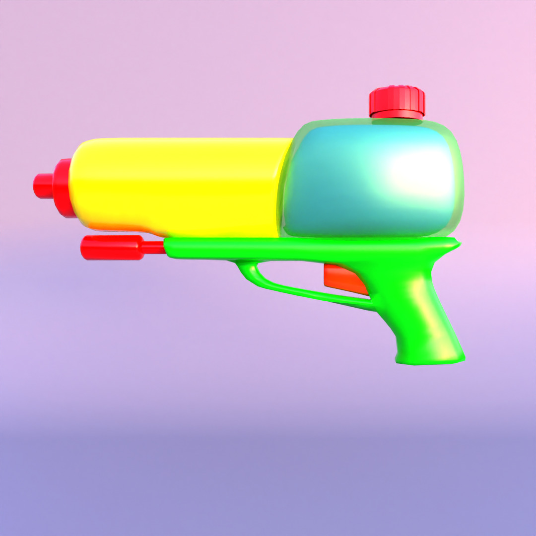 Stylized Water Gun Pack 3D model_3