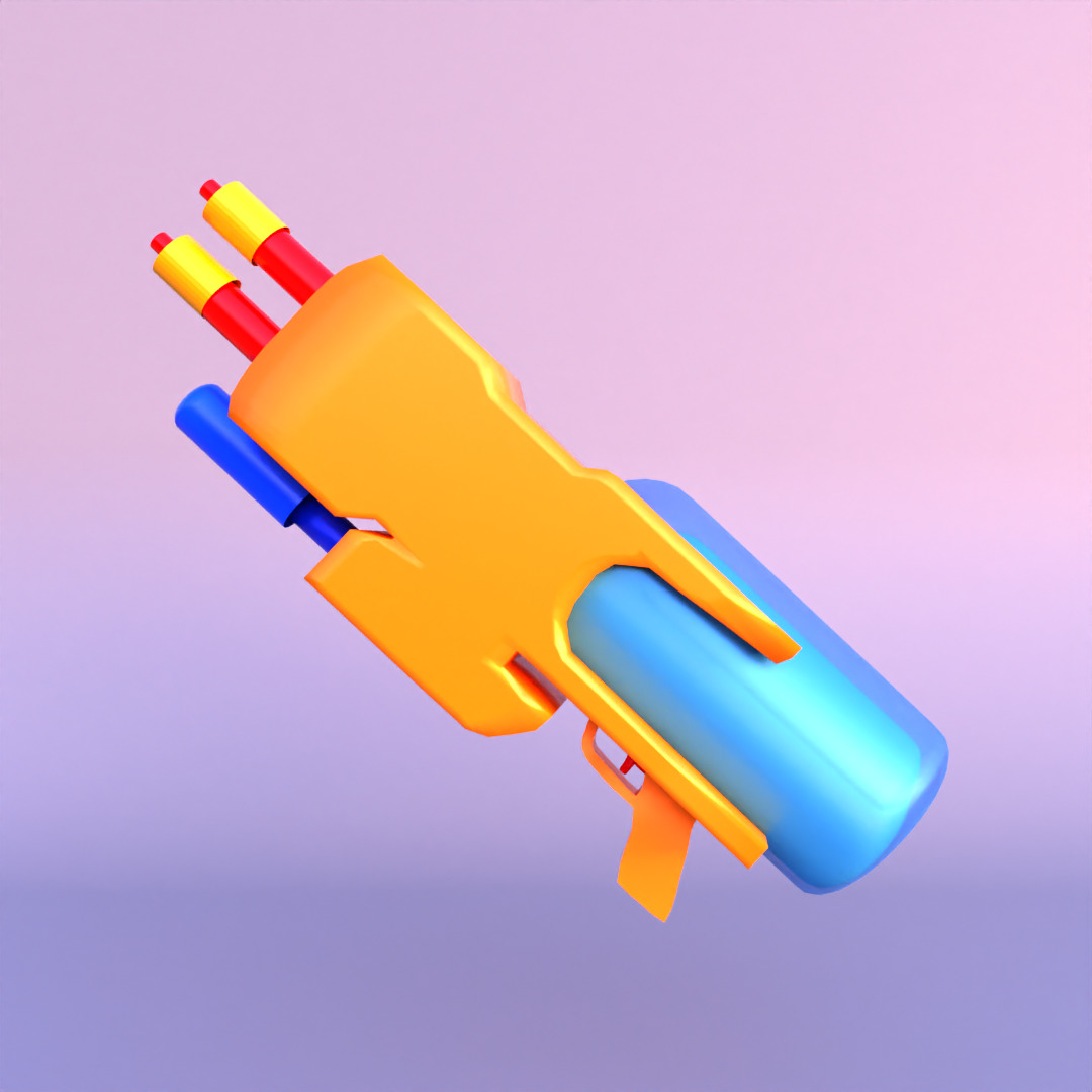 Stylized Water Gun Pack 3D model_4