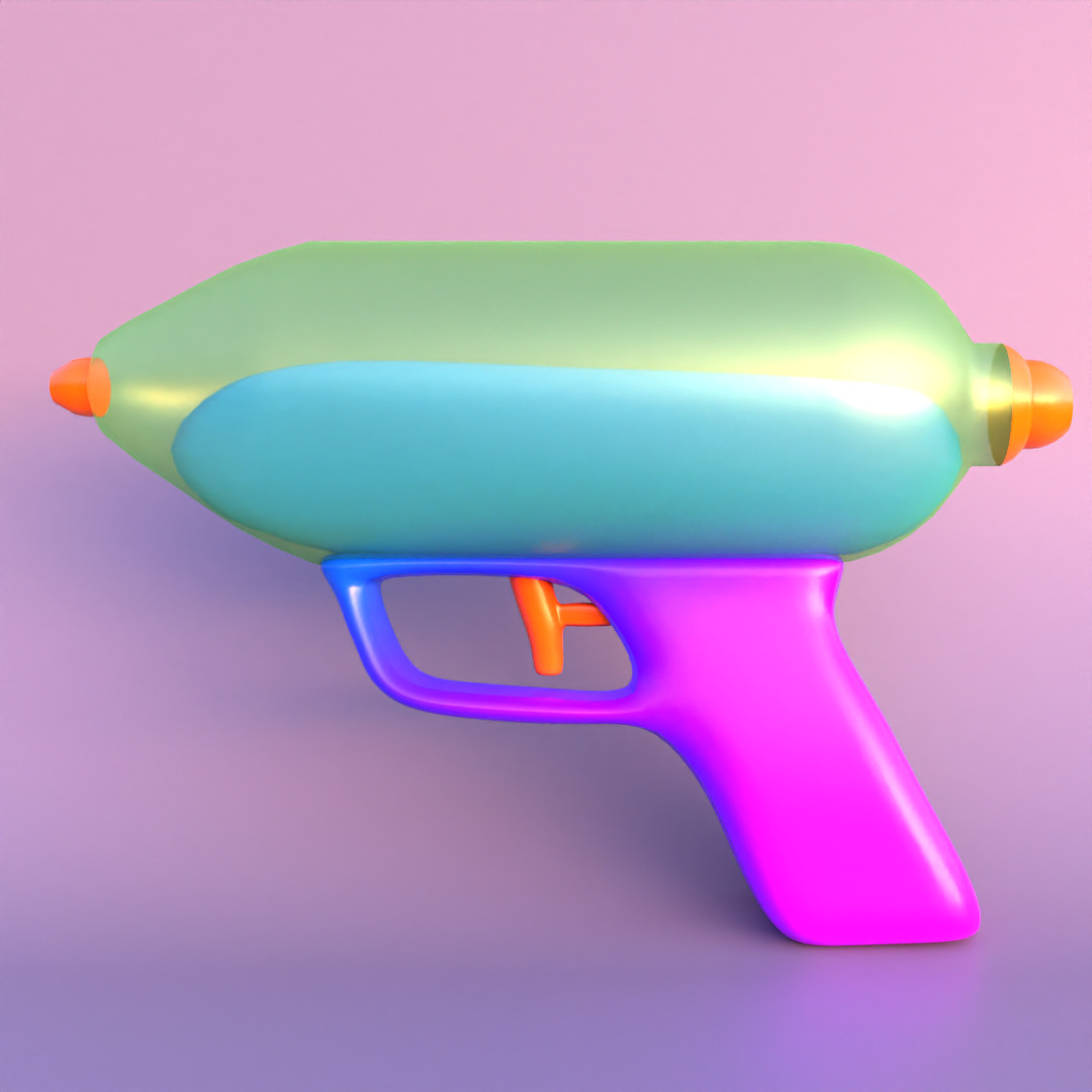 Stylized Water Gun Pack 3D model_2