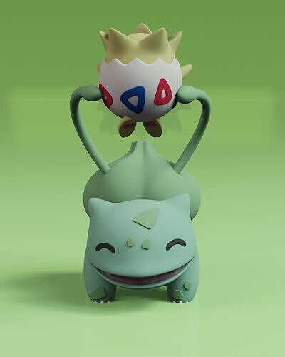 Bulbasaur Togepi Pokemon Cute 3D print model