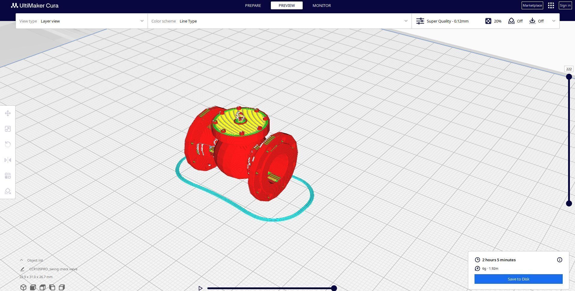 Swing check valve 3D print model_1