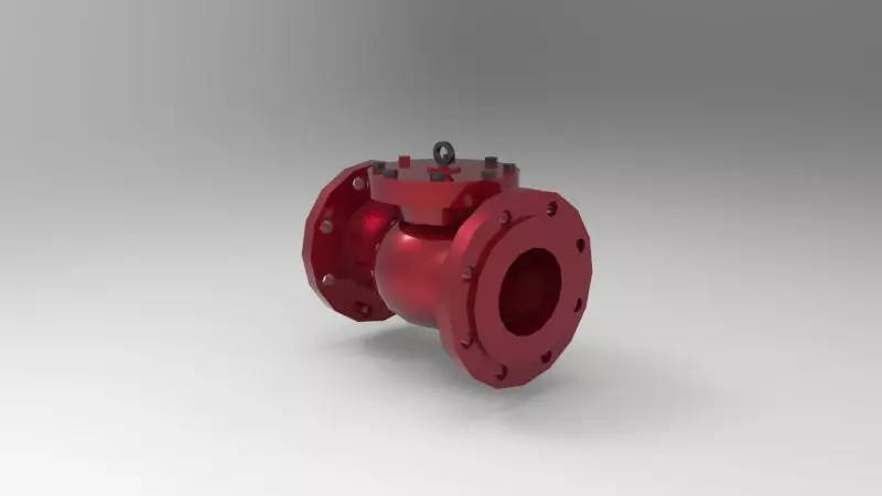 Swing check valve 3D print model_0