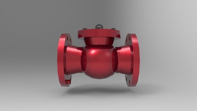Swing check valve 3D print model_2