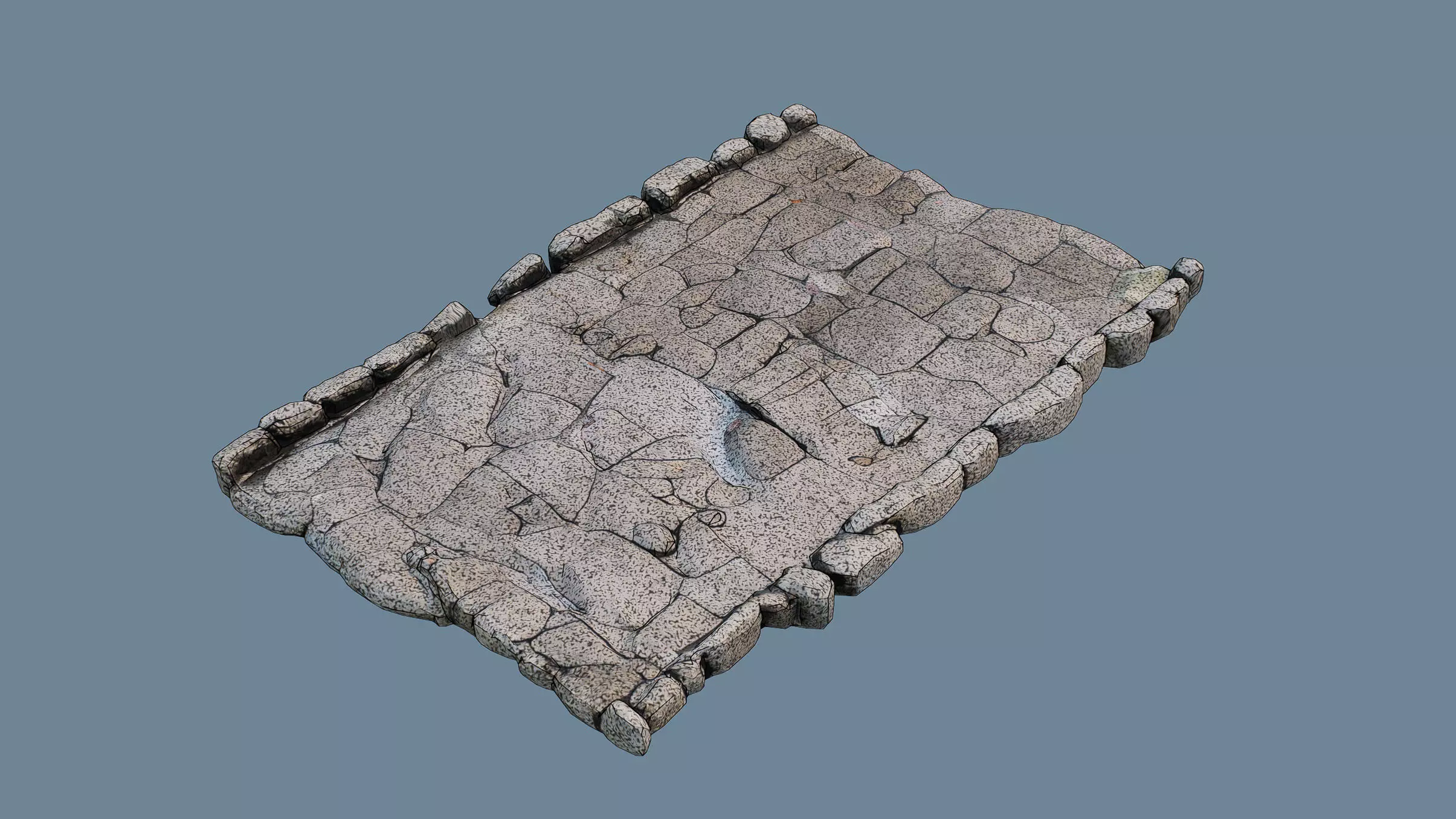 Stone pavement Free low-poly 3D model