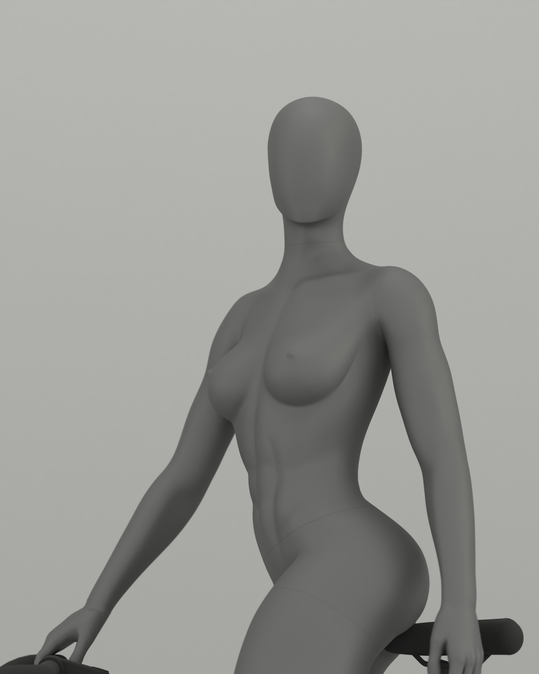 Woman mannequin Cyclist pose 3D print model_1