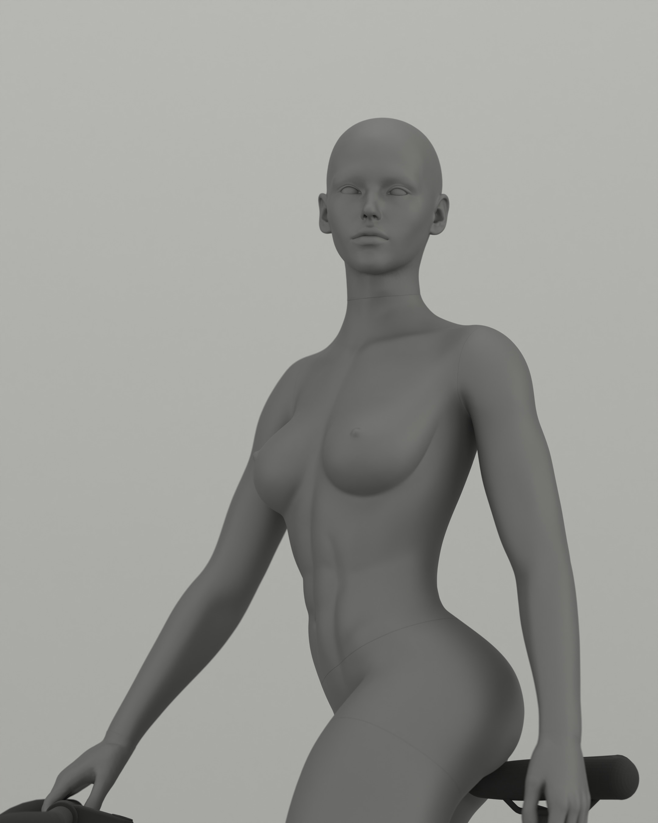 Woman mannequin Cyclist pose 3D print model_3
