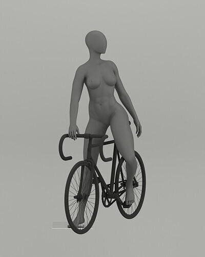 Woman mannequin Cyclist pose 3D print model