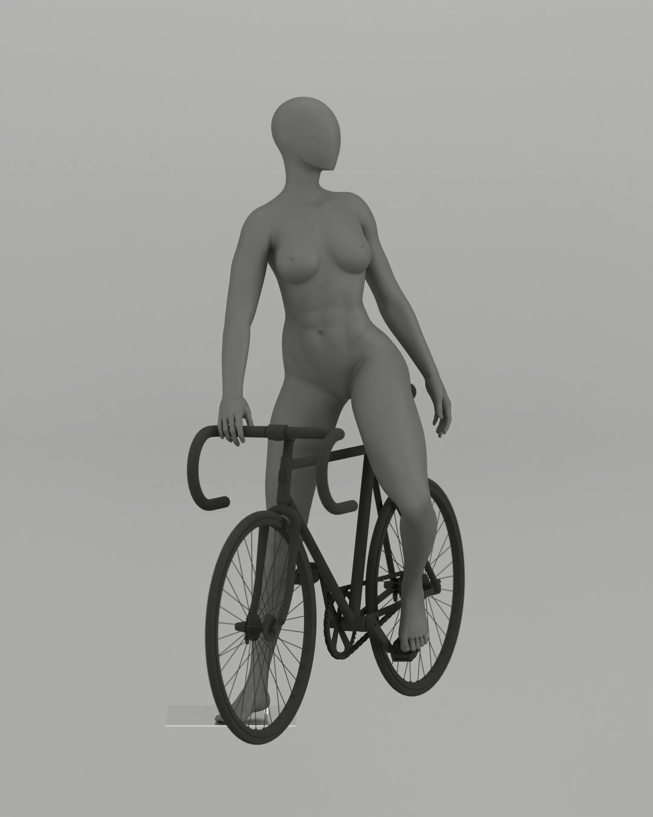 Woman mannequin Cyclist pose 3D print model_0