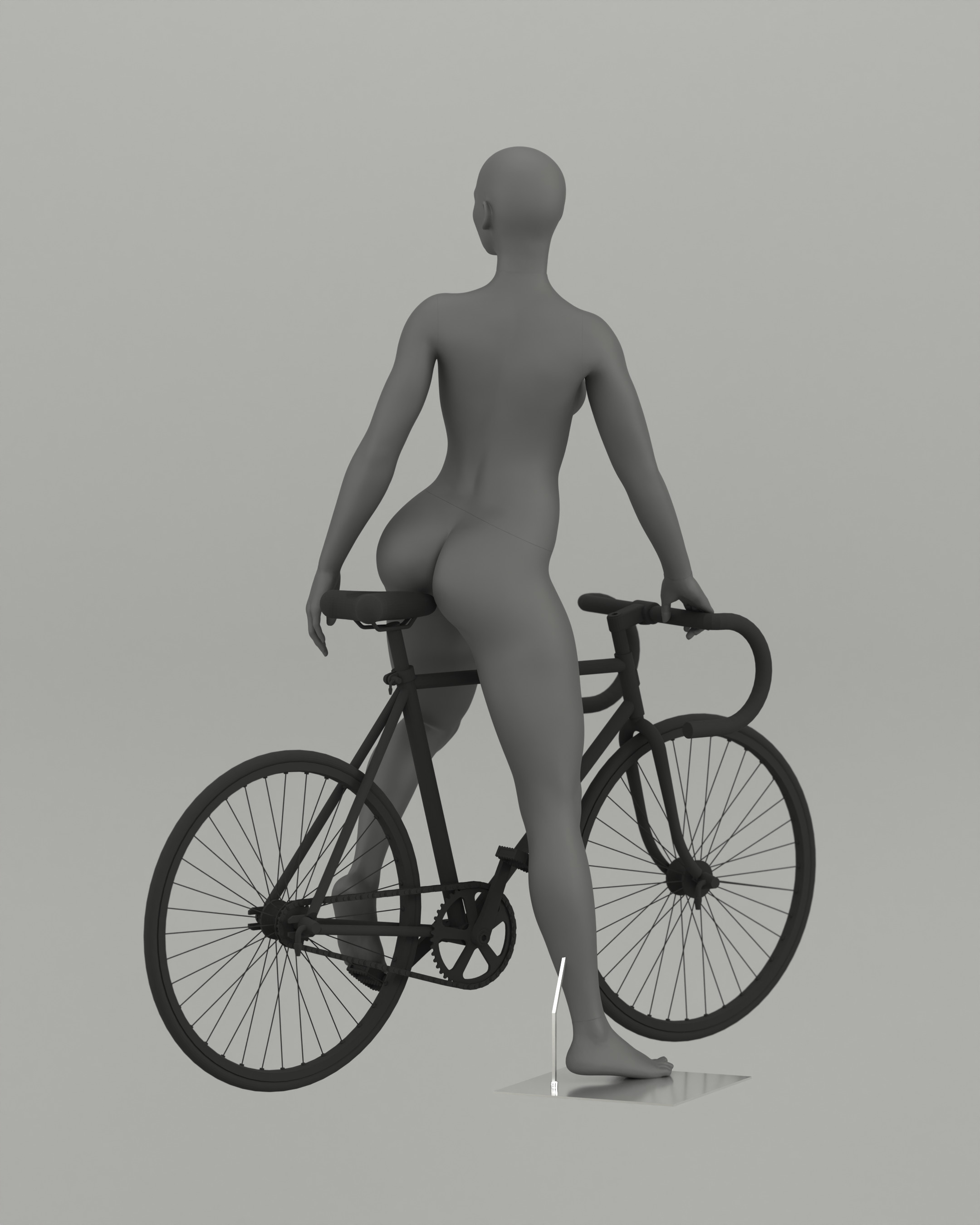 Woman mannequin Cyclist pose 3D print model_9