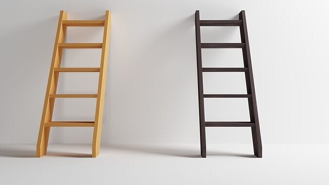 Wooden Ladder Set  2 Color Variants 3ds Max FBX OBJ Free Free 3D model