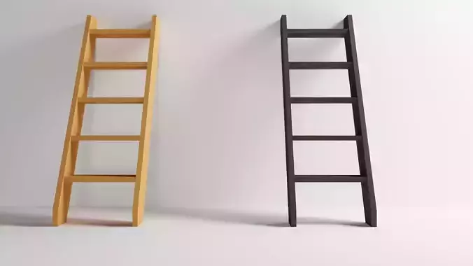 Wooden Ladder Set  2 Color Variants 3ds Max FBX OBJ Free