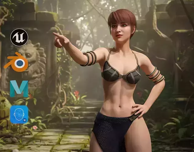 Realistic Female Warrior Gladiator Amazon Girl