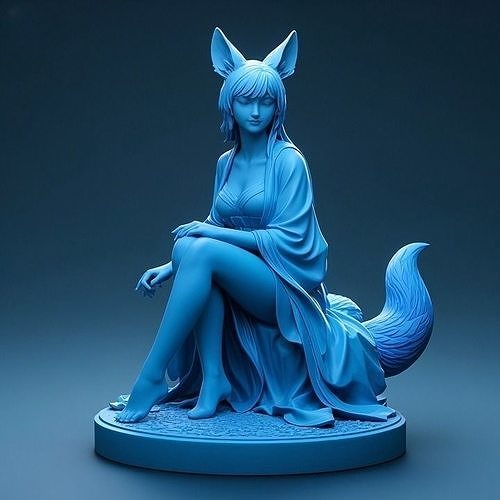 1186Fox Spirit Woman in Pu Song Ling Style beast 3D print model
