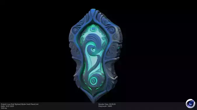 Low Poly Stylized Mystic Swirl Panel