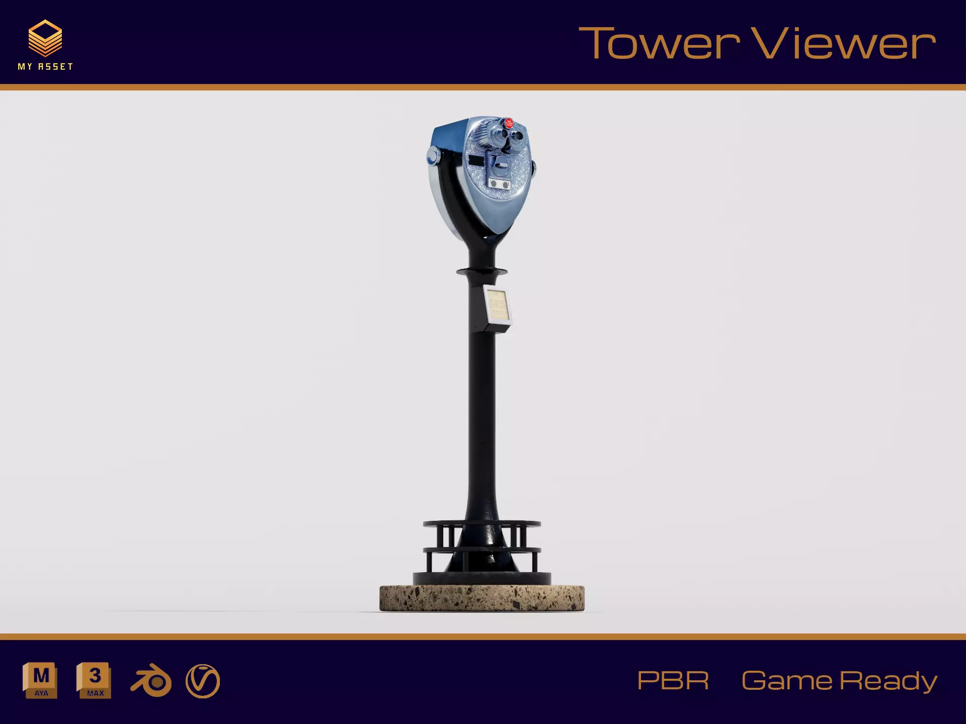 Tower Viewer Low-poly 3D model_0