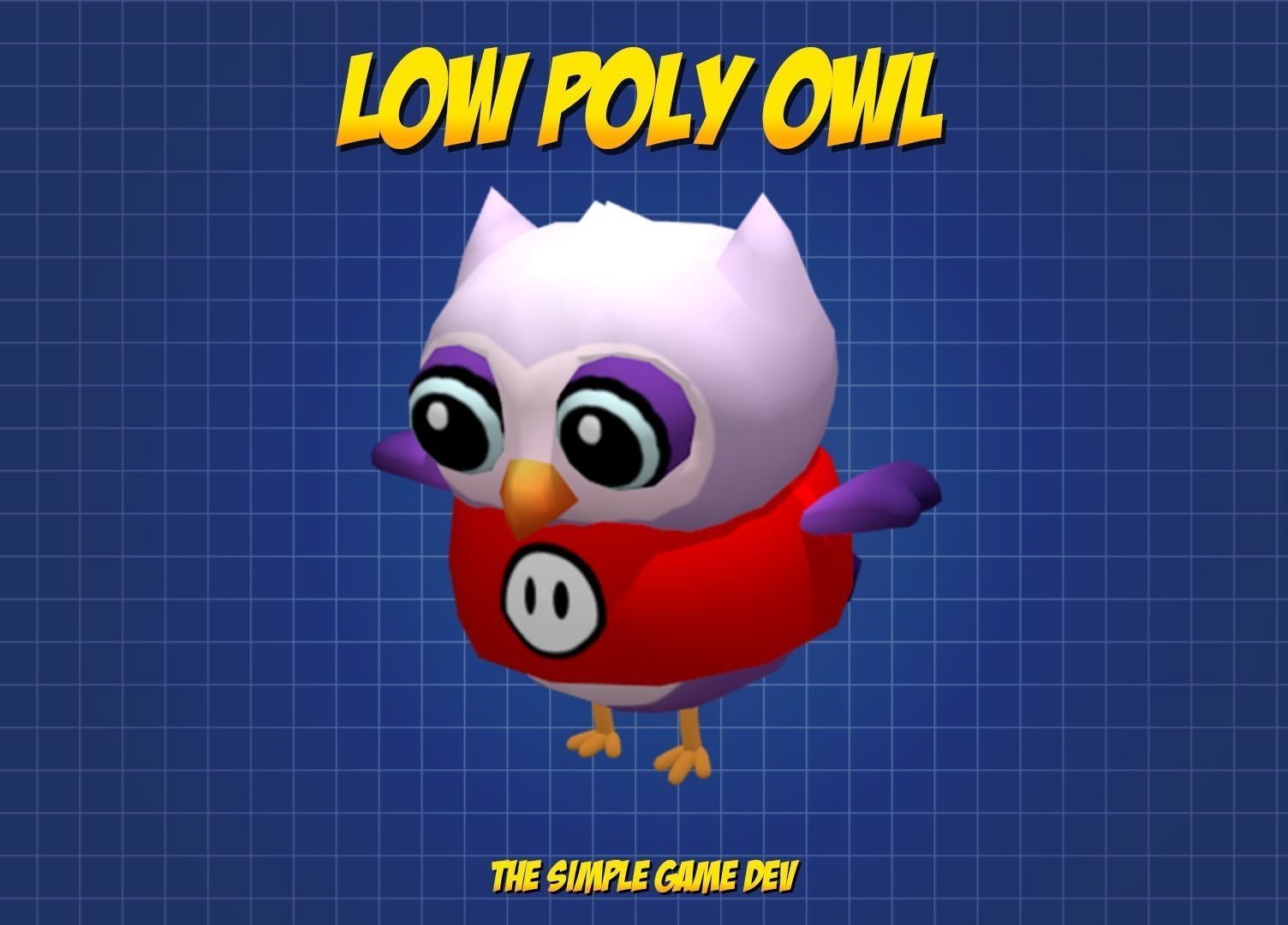 Cute Low Poly Owl Low-poly 3D model_0