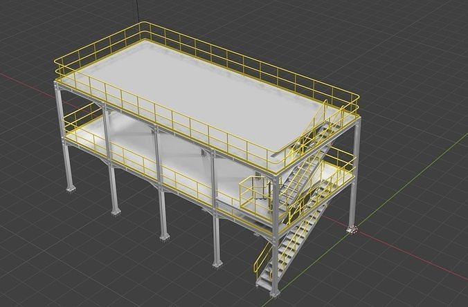 Industrial Metal Hangar 3D model 001 3D model