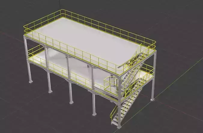 Industrial Metal Hangar 3D model 001