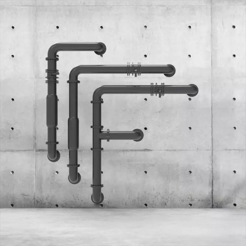 Pipe with Valve and Elbow 3D print model