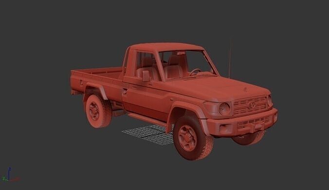 Toyota Land Cruiser Mk5 J79 SingleCab Pickup 2007 3D print model
