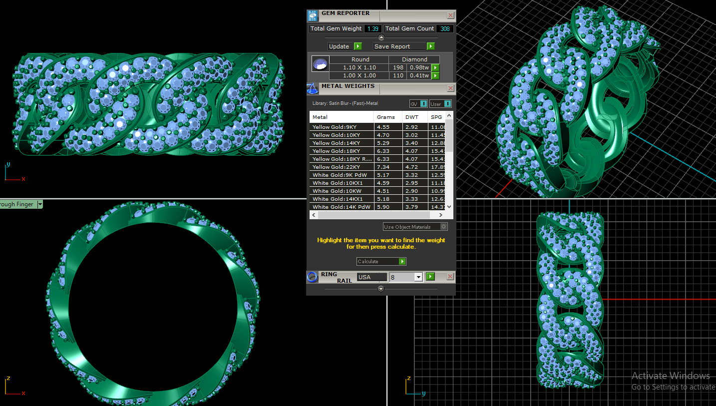 Cuban ring 3D print model_3