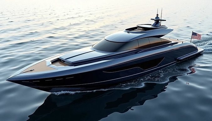 Luxury Sport Yacht 3D Model Low-poly 3D model