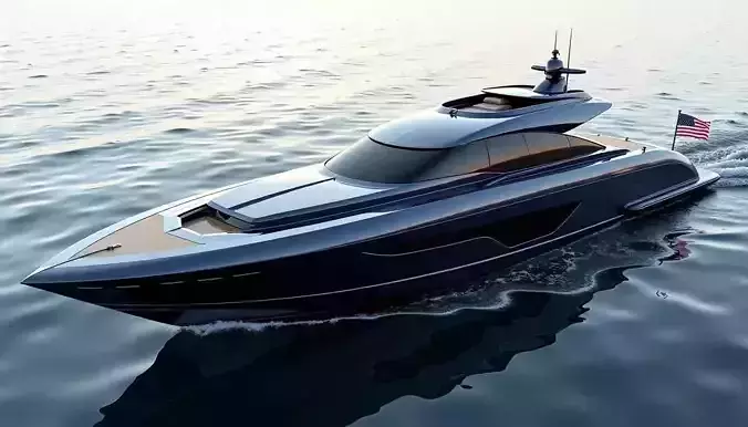 Luxury Sport Yacht 3D Model Low-poly 3D model