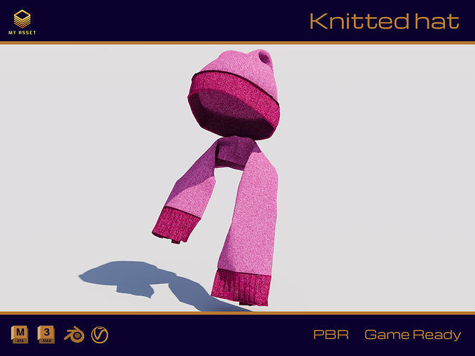 Knitted hat 3D model