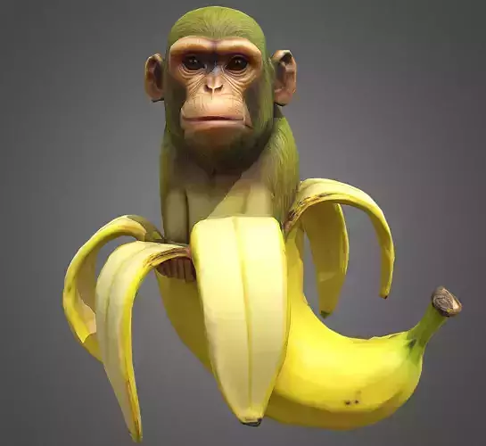 CHIMPANZINI BANANINI Low-poly 3D model
