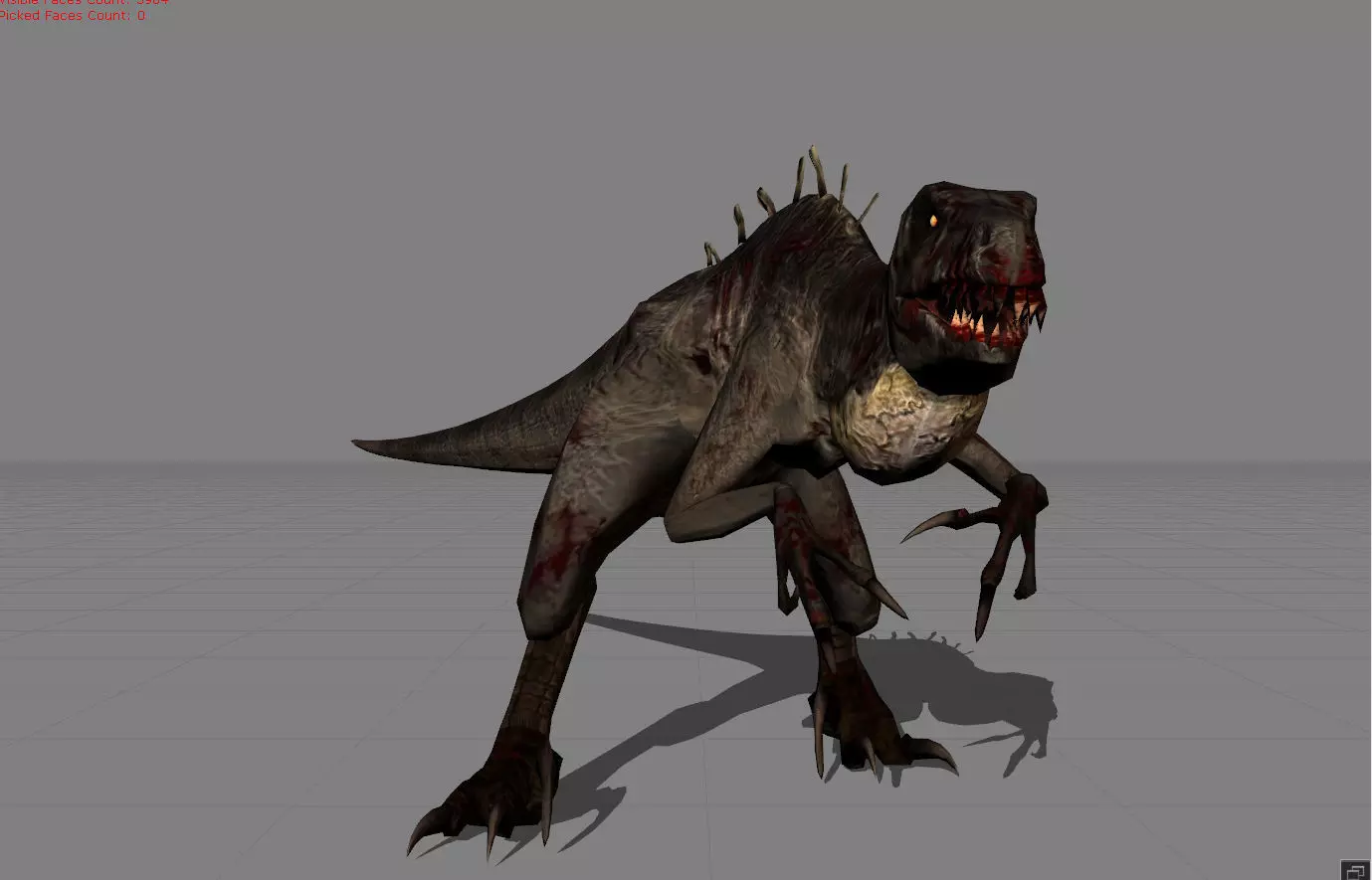 Black Raptor Animal Low-poly 3D model