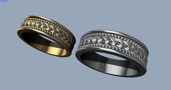 Braided wedding rings - Argollas matrimonio adorno trenza  3D print model